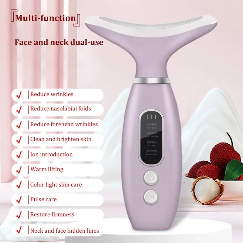 Anti-Wrinkle Face & Neck Massager with LED Therapy